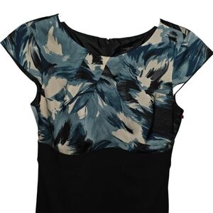 Ann Taylor Blue and Black Abstract Dress